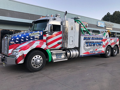 American Flag Tow Truck